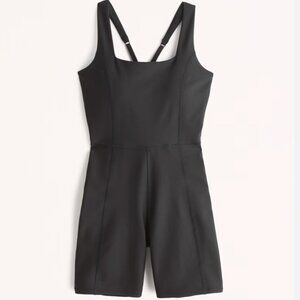 NWOT Abercrombie YPB Black sculptLUX Squareneck Onesie Sold Out Size Small